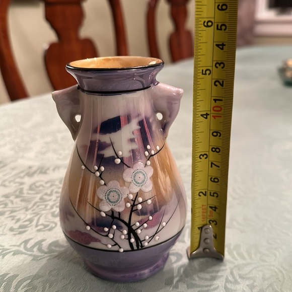 Cherry Blossom purple and peach Lusterware Vase - Picture 8 of 8